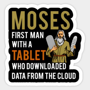 Jewish Passover Moses Tablet Data Cloud Computing Sticker